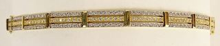 Lady's approx. 2.2 Carat Diamond and 14 Karat Yellow and White Gold Tennis Bracelet and Pendant Suite