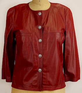 From a Palm Beach Socialite, A Retro Chanel "Bordeaux" Lambskin Leather Jacket