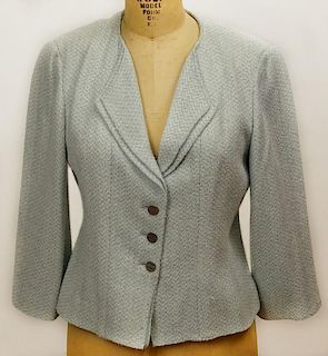 From a Palm Beach Socialite, A Retro Chanel Teal Light Wool Blend Jacket