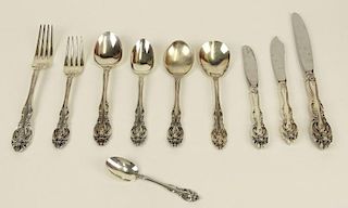 Beautiful One Hundred Forty-Five (145) Piece Gorham Sterling Silver "La Scala" Flatware Set