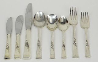 Reed and Barton "Classic Rose" Sterling Silver Eighty Nine (89) Piece Flatware Set