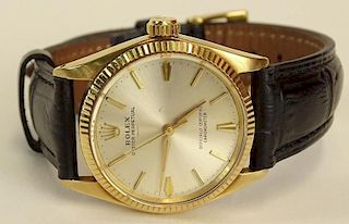 Men's Rolex Mid-Size Oyster Perpetual 14 Karat Yellow Gold Watch