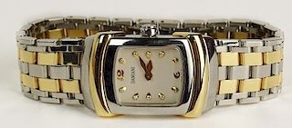 Lady's Damiani 18 Karat Yellow Gold and Stainless Steel Watch