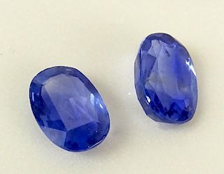 Two (2) AGL Certified Natural Unheated Loose Ceylon Oval Cut Sapphires