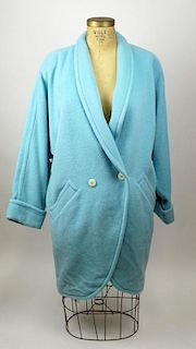 From a Palm Beach Socialite, an Escada Aqua Blue Alpaca Blend Wool Coat