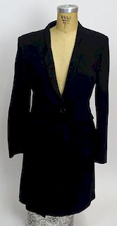 From a Palm Beach Socialite, A Giorgio Armani 2 Piece Black Wool Jacket and Skirt Suit