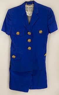 From a Palm Beach Socialite, an Escada Blue Cotton Shorts and Jacket Suit