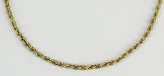 14 Karat Yellow Gold Rope Chain Necklace