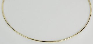 14 Karat Yellow Gold Wire Choker Necklace