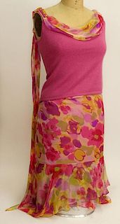From a Palm Beach Socialite, a Retro/Vintage Heidi Weisel 2 Piece Top and Skirt Set