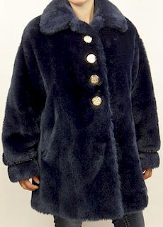 St. John by Marie Gray Dark Blue Faux Fur Coat
