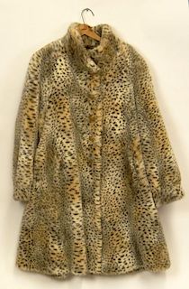 St. John by Marie Gray "Cheetah" Faux Fur Coat
