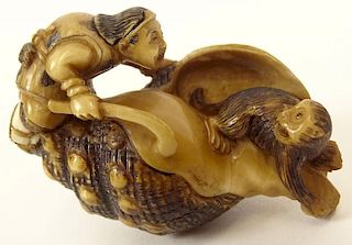 Well Carved Ivory Antique Japanese Netsuke