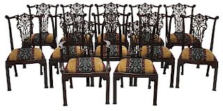 Set of 12 Chinese Chippendale Style