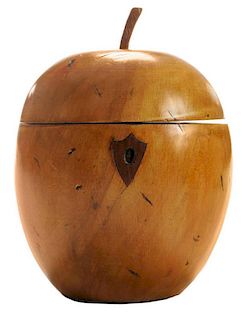 Regency Style Inlaid Fruitwood Apple-