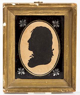 PEALES MUSEUM HOLLOW-CUT SILHOUETTE OF A GENTLEMAN WITH PONYTAIL