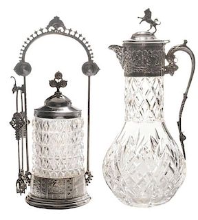 Cut Glass and Silver-Plated Wine