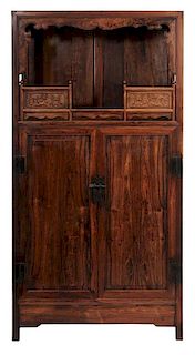 Chinese Carved Rosewood Cabinet