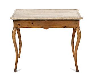 * A Louis XV Provincial Style Walnut Occasional Table Height 29 3/4 x width 37 1/4 x depth 26 1/2 inches.