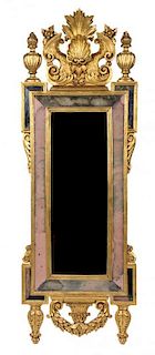 * A Louis XVI Style Giltwood Mirror Height 73 x width 25 1/4 inches.