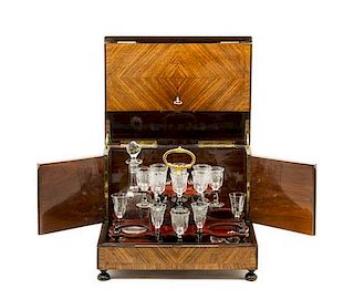 A Napoleon III Kingwood Cave a Liqueur Height 10 3/4 x width 12 3/4 x depth 10 inches when closed.