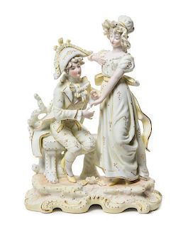 A Continental Porcelain Figure Height 6 3/4 inches.