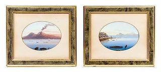 Arist Unkown, (19th Century), Views of Mt. Vesuvius (a pair of works)