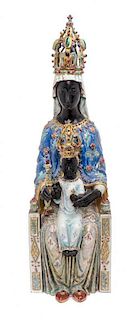 An Italian Polychrome Ceramic Figural Group Height 24 1/4 inches.