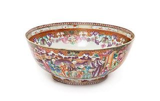 A Chinese Export Porcelain Punch Bowl Diameter 11 1/4 inches.