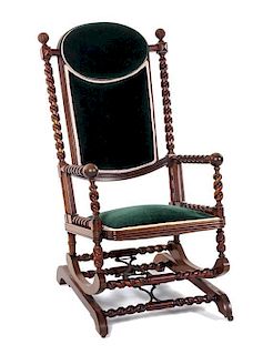 An American Walnut Platform Rocking Chair Height 42 1/2 inches.