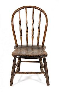 * A Child's Oak Windsor Chair Height 32 inches.