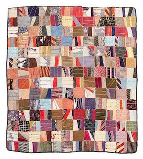 * Three American Crazy Quilts Height of dated example 56 inches.