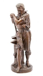 An Italian Bronze Figure Height 24 1/2 inches.