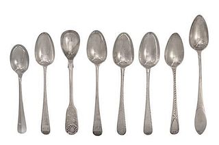 * A Collection of Silver and Silver-Plate Demitasse Spoons Average length 5 3/4 inches.