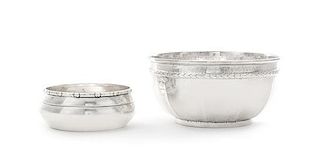 * Twelve Danish Silver Table Articles, Various Makers, 20th Century, comprising a footed bowl, a sauce pan, a small creamer, a s