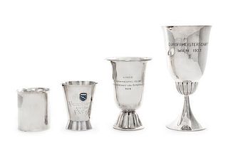 * Three Continental Silver Presentation Cups, 20th Century, of various forms, comprising two German examples and one Austrian cu