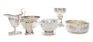 * A Group of Swedish Silver Table Articles, Various Makers, comprising a creamer, vase, a beaker and 3 bowls.