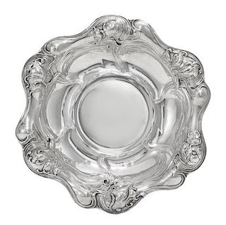 An American Silver Bowl, International Silver Co., Meriden, CT, with an undulating rim.