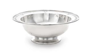 An American Silver Centerpiece Bowl, Dominick & Haff, New York, NY, Early 20th Century, circular, the border partly chased and p