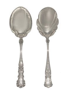 Two American Parcel-Gilt Silver Berry Spoons, Gorham Mfg. Co., Providence, RI,