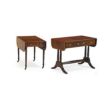 TWO DROP-LEAF TABLES