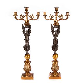 A pair of candelabras.