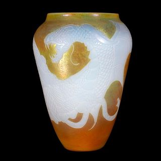Lundberg Glass dragon vase.