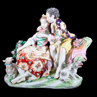 Continental porcelain lovers with a rose.