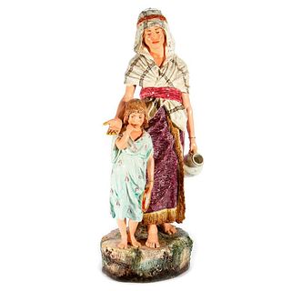 A large bisque figure of mother and child.