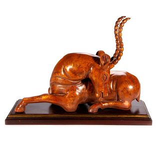 Antelope sculpture.