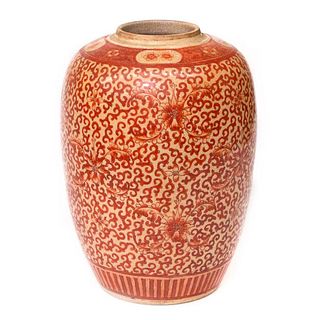 A 19th century Chinese jar.