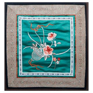 Chinese silk embroidery.