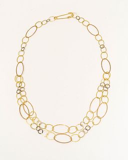 MOMOKO KUMAI, Multi-Colored Gold Link Necklace