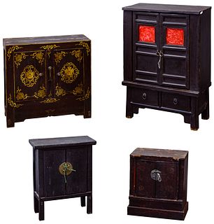 Asian Style Wood Table Top Cabinet Assortment
